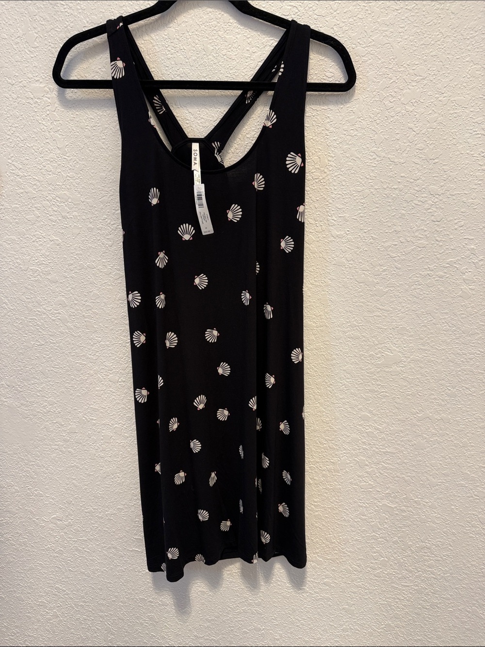 Soma Black Shell-Print Crossback Tank